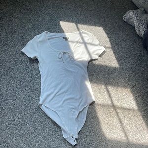 white tee bodysuit
